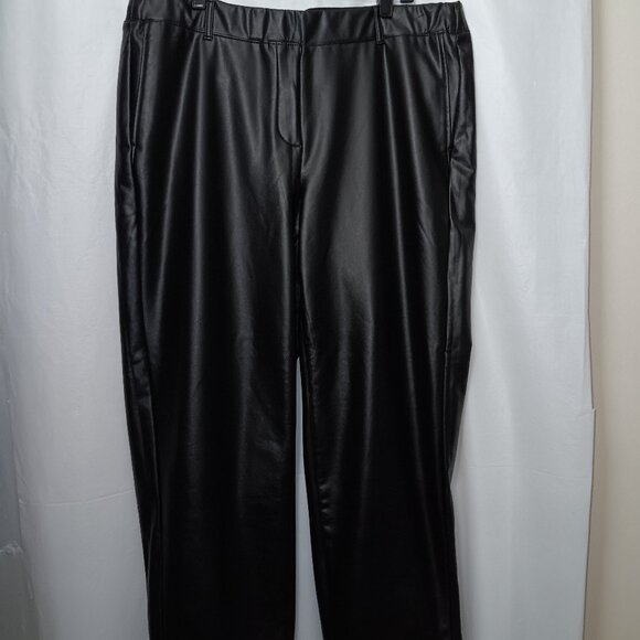 J.JILL WOMEN'S PULL ON FAUX LEATHER PANTS - Picture 1 of 13